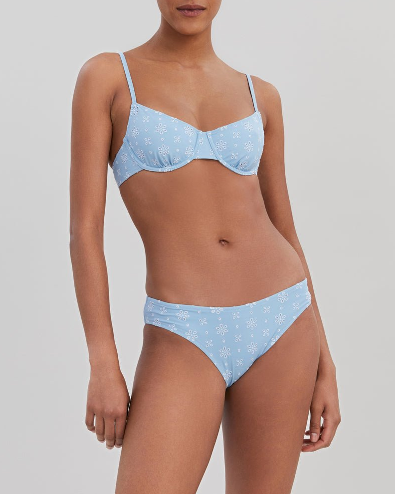 Womens | Daphne Eyelet Bikini Bottom | Powder Blue