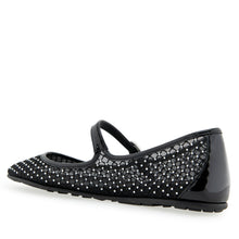 Peggy Casual Flat | Crystal/Black Mesh Fabric