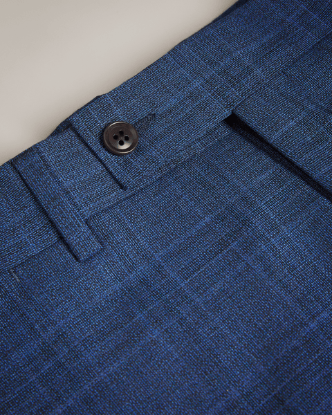 Men | Check Suit Trousers | Navy