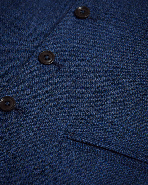 Men | Check Waistcoat | Navy