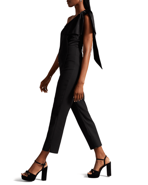 Women | One Shoulder Jumpsuit Wit | Black