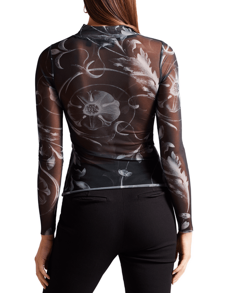 Women | High Neck Mesh Top | Black (V2)