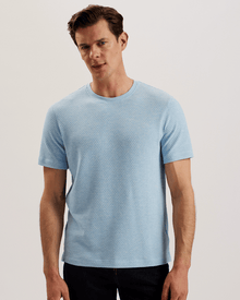 Men | Curlys Short Sleeve Reg Textured T Shirt | Light Blue