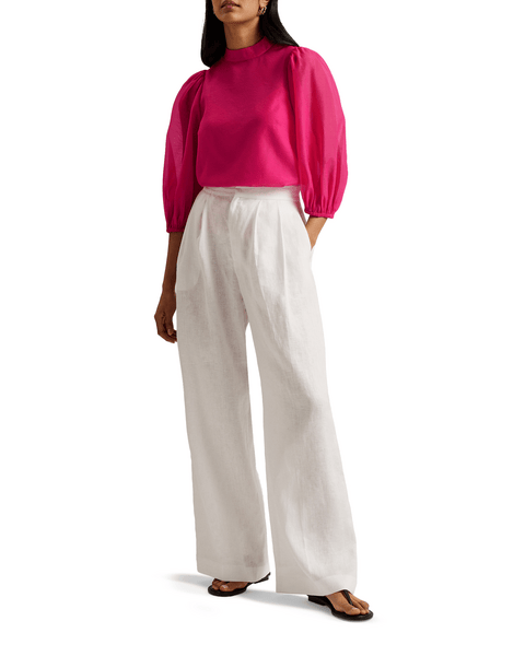 Women | Sheer Organza Top With Ba | Bright Pink