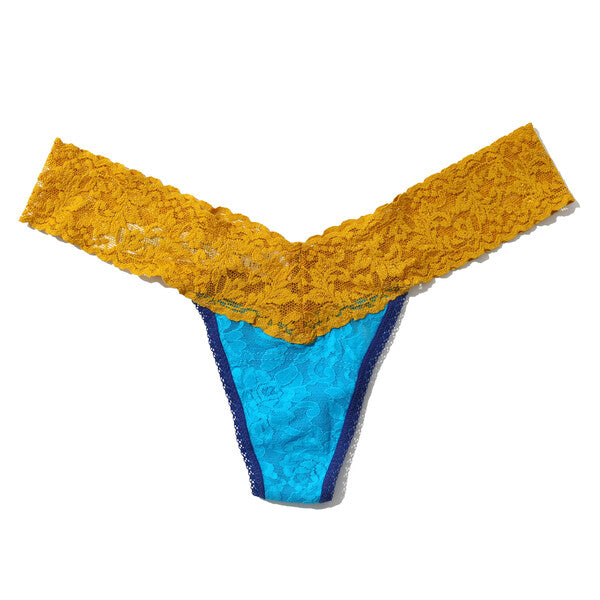 Signature Lace Low Rise Thong | Cerulean Blue x Topaz