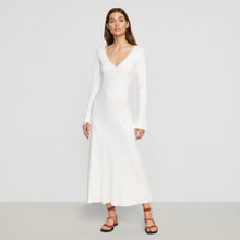 Wesley Ribbed V-Neck Sweater Dress | White