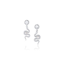 Women | White Diamond Serpent Swing Earrings | 14k White Gold