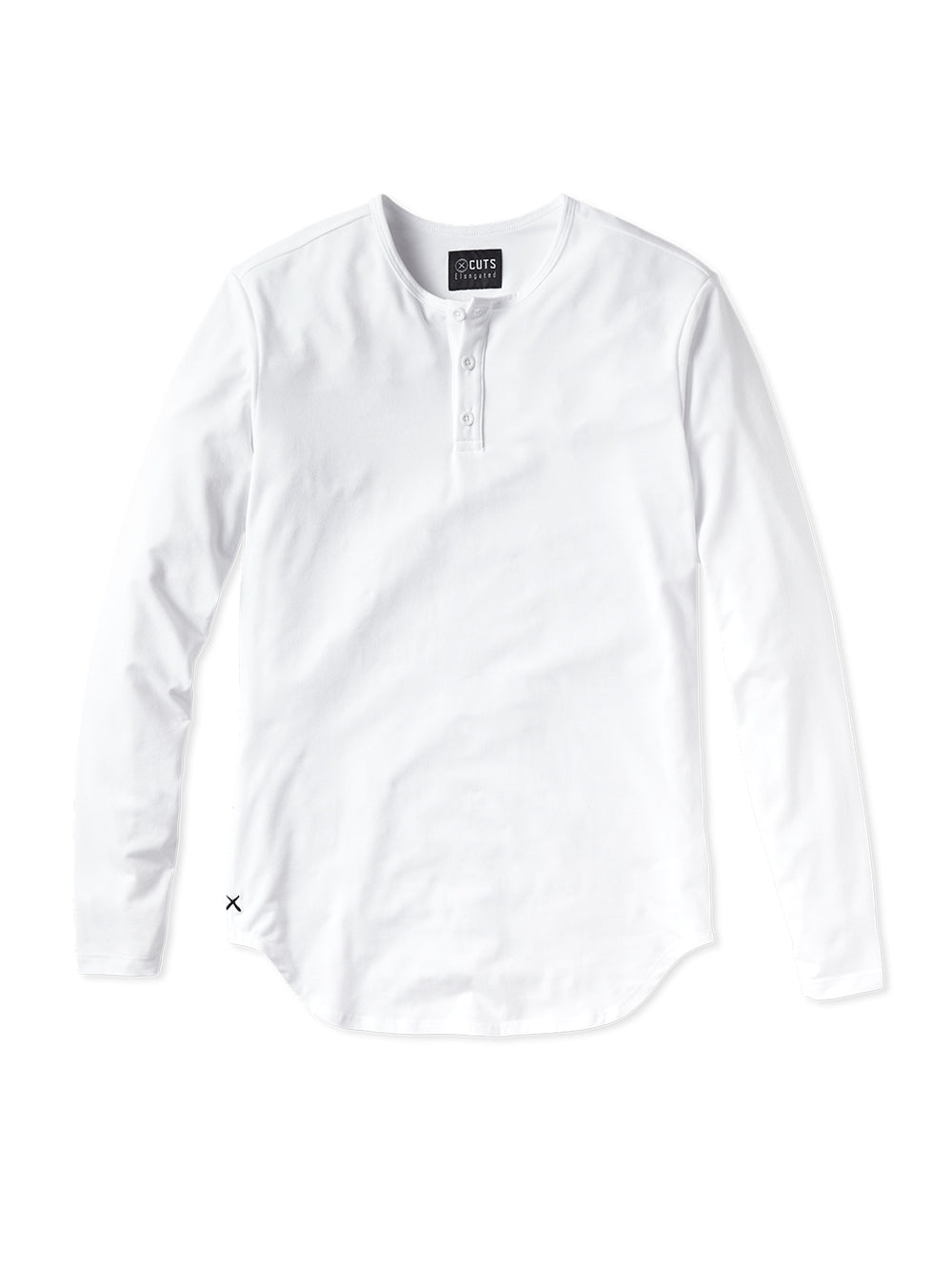 AO Long Sleeve Henley Elongated | White Signature-fit PYCA Pro