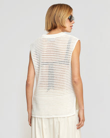 Joanna | Zada Organic Cotton Crochet Sweater Tank in Size Small