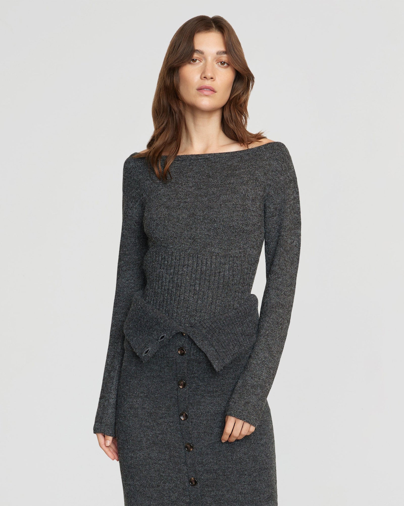 Renée | Zaza Ribbed-Waist Sweater in Size Small