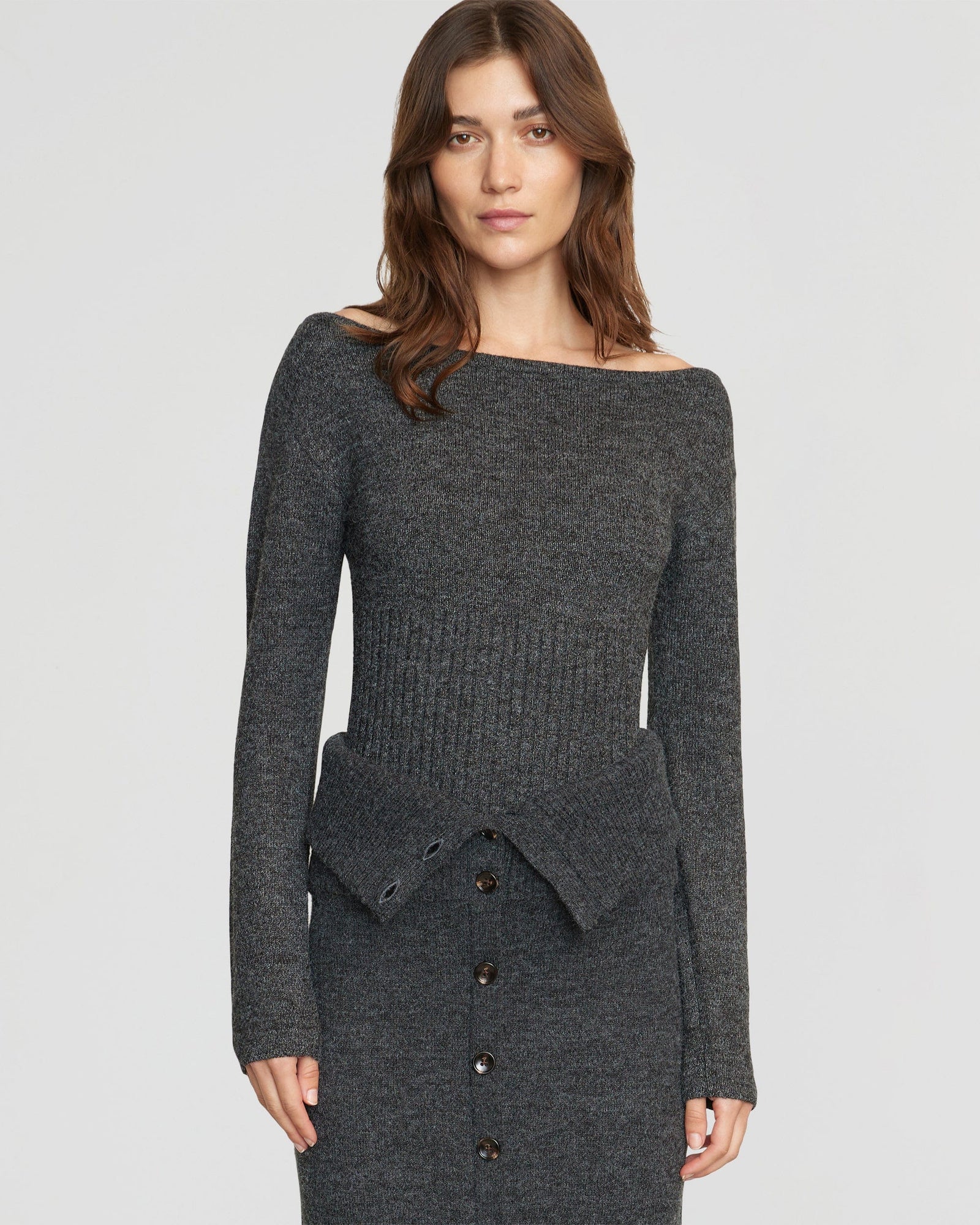 Renée | Zaza Ribbed-Waist Sweater in Size Small