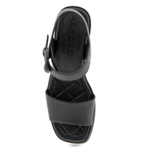 Dorian Sandal Block Heel | Black Faux Leather